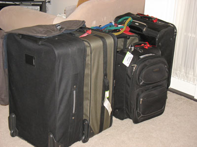 Suitcases for packing clothes